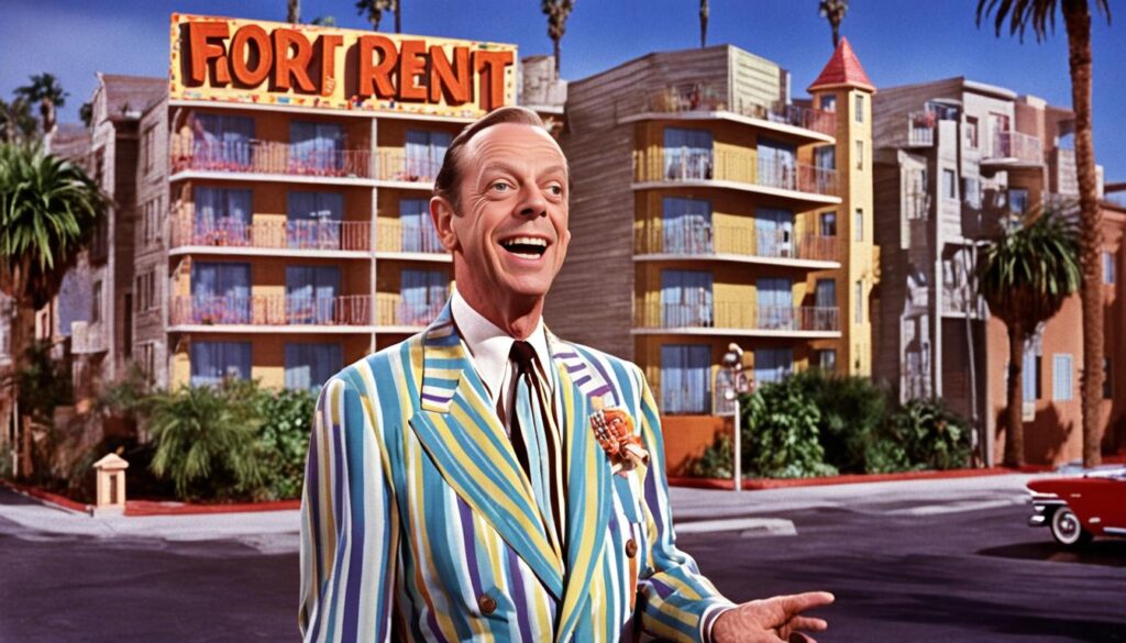 Don Knotts as landlord Ralph Furley